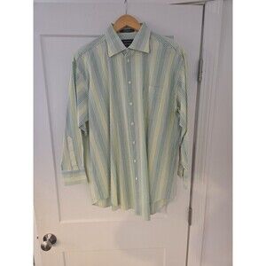 #150 Nautica Comfort Stretch Men's 17 32/33 striped men's button up shirt
